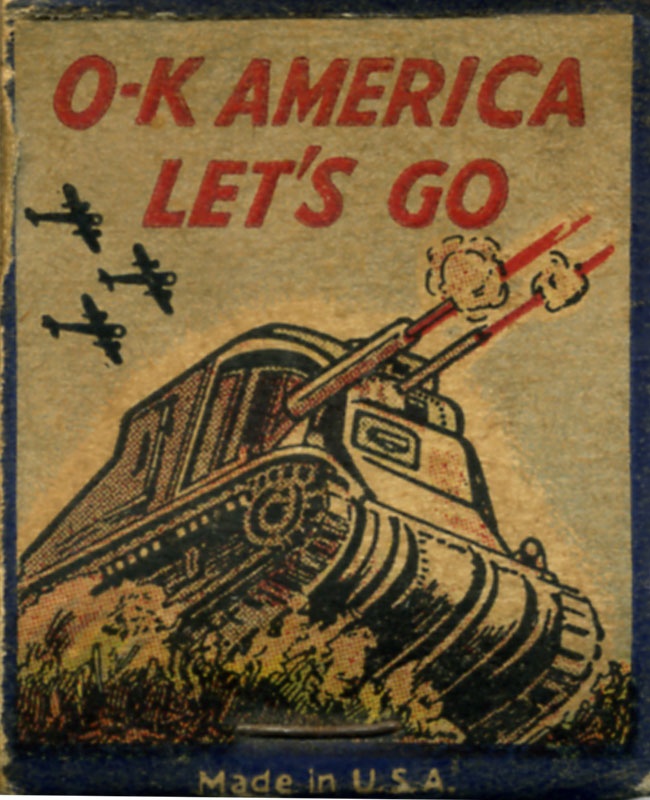 O-K America Let's Go WW II Propaganda Matchbook