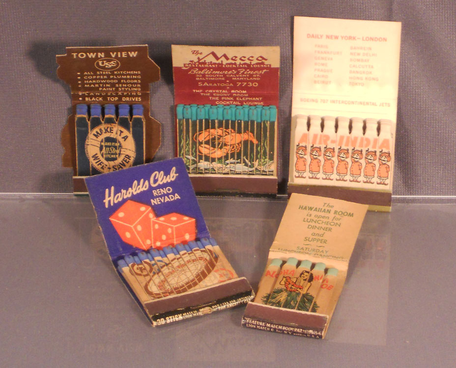 ASSORTMENT OF "FEATURE" MATCH BOOKS WITH PRINTED MATCH STEMS