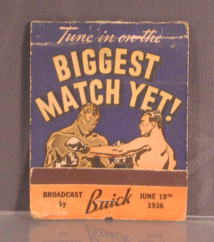 1936 Giant Feature Match Book advertising a Buick sponsored NBC Radio Show