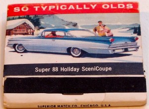 Oldsmobile 1959 Super 88 Holiday Coupe Co-operative advertising match book